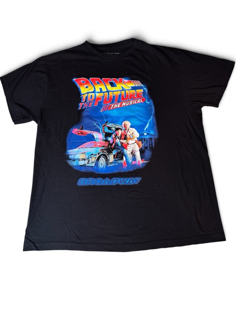 Back to the Future The Musical Broadway Graphic T-Shirt Black Large